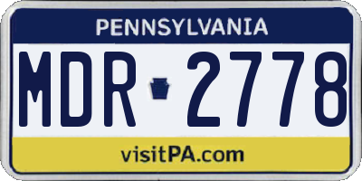 PA license plate MDR2778