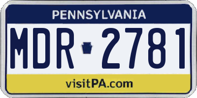 PA license plate MDR2781