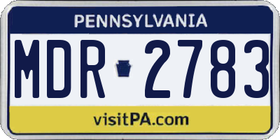 PA license plate MDR2783