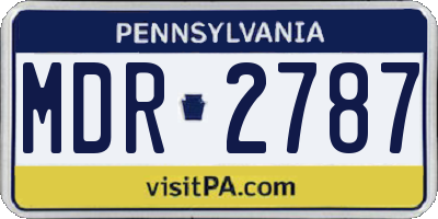 PA license plate MDR2787