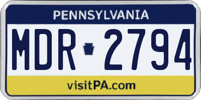 PA license plate MDR2794