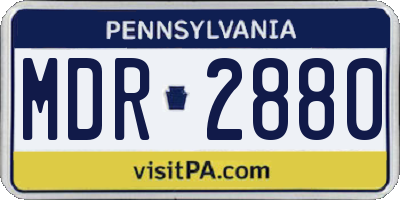 PA license plate MDR2880