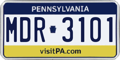 PA license plate MDR3101