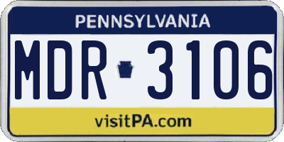 PA license plate MDR3106