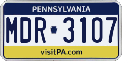 PA license plate MDR3107