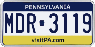 PA license plate MDR3119