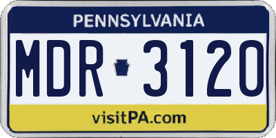 PA license plate MDR3120