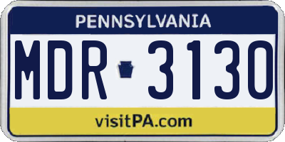 PA license plate MDR3130