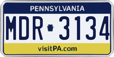 PA license plate MDR3134