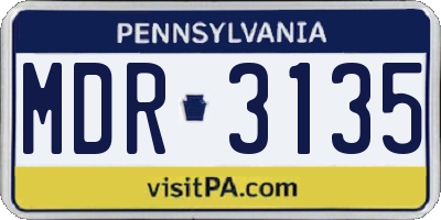 PA license plate MDR3135