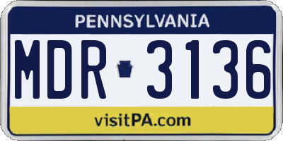 PA license plate MDR3136