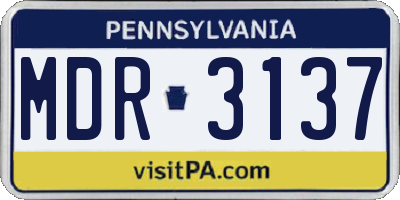 PA license plate MDR3137