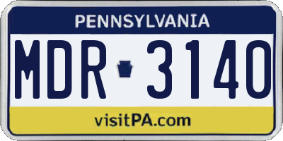 PA license plate MDR3140