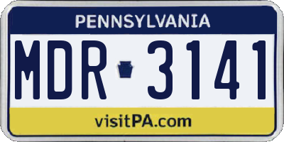 PA license plate MDR3141