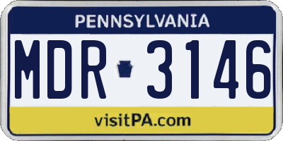 PA license plate MDR3146
