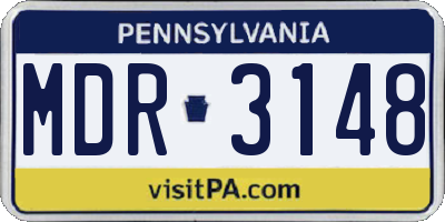 PA license plate MDR3148
