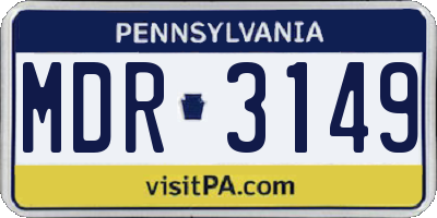 PA license plate MDR3149