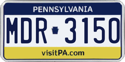 PA license plate MDR3150