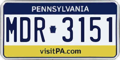 PA license plate MDR3151