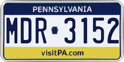 PA license plate MDR3152