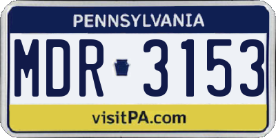 PA license plate MDR3153