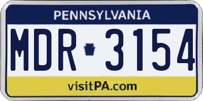 PA license plate MDR3154