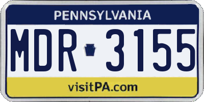 PA license plate MDR3155