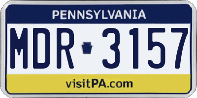 PA license plate MDR3157