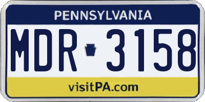 PA license plate MDR3158