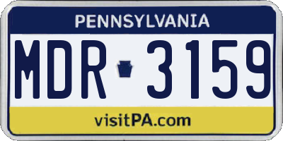 PA license plate MDR3159