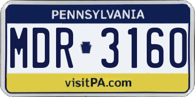 PA license plate MDR3160