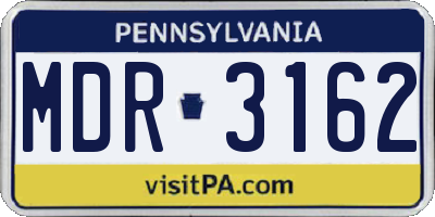 PA license plate MDR3162