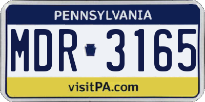PA license plate MDR3165
