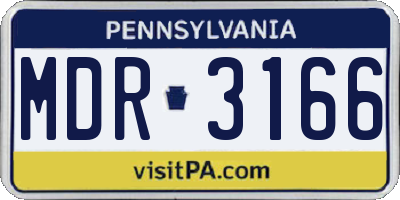 PA license plate MDR3166