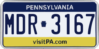 PA license plate MDR3167