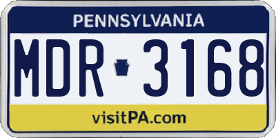 PA license plate MDR3168
