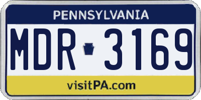 PA license plate MDR3169