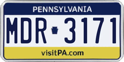PA license plate MDR3171