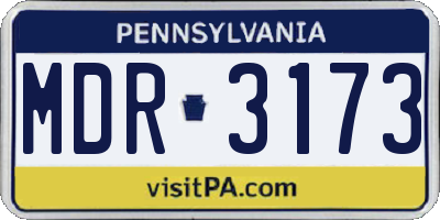 PA license plate MDR3173