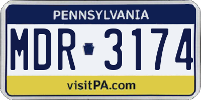 PA license plate MDR3174