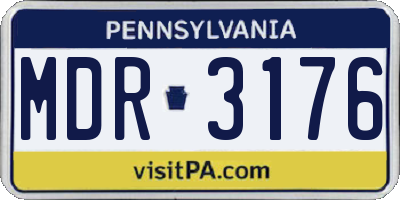 PA license plate MDR3176