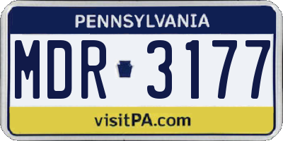 PA license plate MDR3177