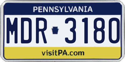 PA license plate MDR3180