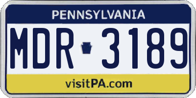 PA license plate MDR3189