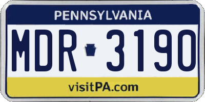 PA license plate MDR3190