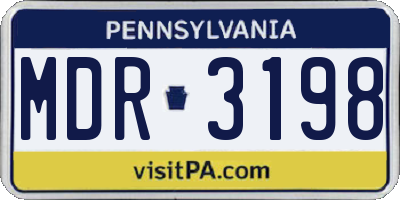 PA license plate MDR3198