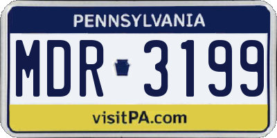 PA license plate MDR3199
