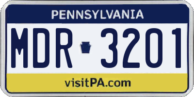 PA license plate MDR3201