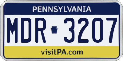 PA license plate MDR3207