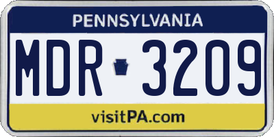 PA license plate MDR3209